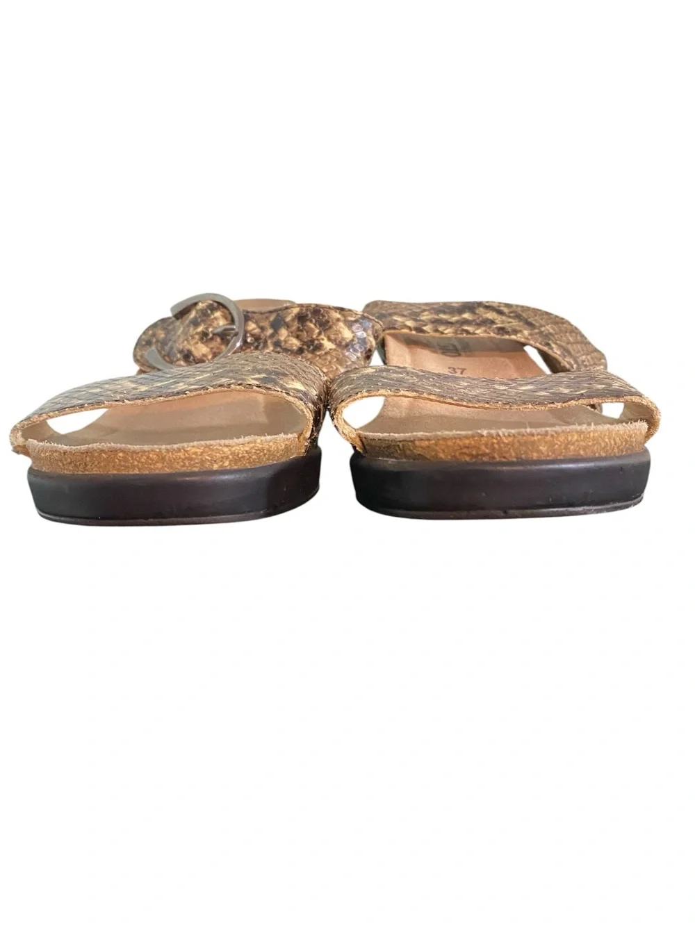 Women's Mephisto Air Relax  Snakeskin Print Wedge Slide Sandals Size 37